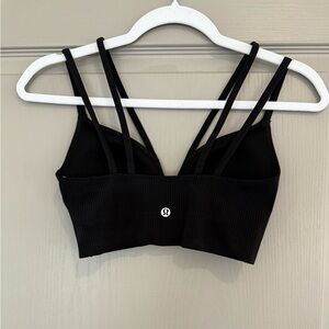 Lululemon Black Ribbed Strappy Sports Bra